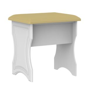 Image of Polar White Dressing table stool (H)510mm (W)480mm (D)380mm