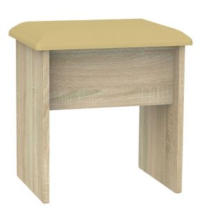 Image of Monte carlo Cream Oak effect Dressing table stool (H)510mm (W)480mm (D)380mm