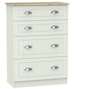 Image of Como Grey oak effect 4 Drawer Chest (H)1080mm (W)770mm (D)410mm