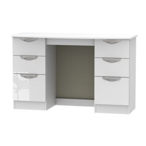 Image of Chelsea Gloss white 6 Drawer Desk (H)795mm (W)1275mm (D)415mm