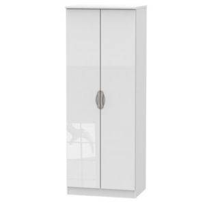 Image of Chelsea Contemporary Gloss white Tall Double Wardrobe (H)1970mm (W)740mm (D)530mm