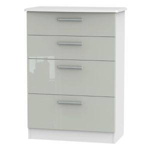 Image of Azzurro High gloss grey & white 4 Drawer Deep Chest (H)1075mm (W)765mm (D)415mm