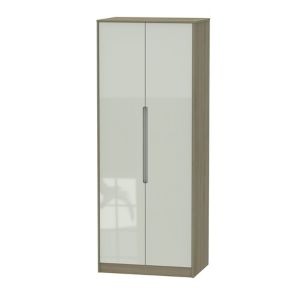 Image of Nantes Contemporary Satin cashmere oak effect Tall Double Wardrobe (H)1970mm (W)740mm (D)530mm