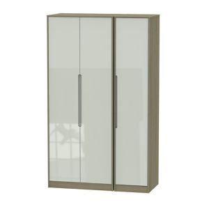 Image of Nantes Contemporary Satin cashmere oak effect Tall Triple Wardrobe (H)1970mm (W)1110mm (D)530mm