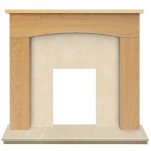 Image of Adam Bretton Oak veneer Solid marble & wood Surround set