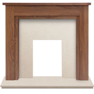 Image of Adam Sudbury Walnut veneer Solid marble & wood Surround set