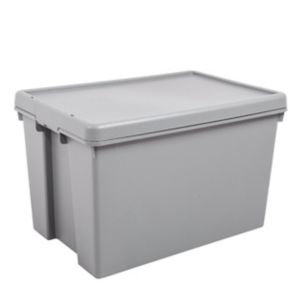 Image of Wham Upcycled Heavy duty Cement grey Stackable Storage box