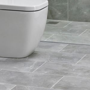 Image of Arlington Grey Matt Stone effect Porcelain Floor tile Pack of 6 (L)300mm (W)600mm