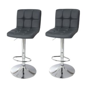 Image of Cooke & Lewis Lagan Dark grey Adjustable Swivel Bar stool Set of 2