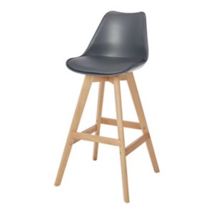 Image of GoodHome Pitaya Dark grey Bar stool