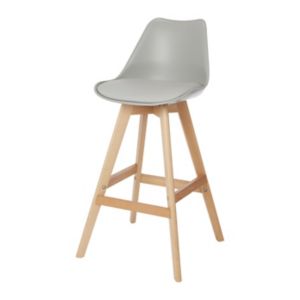 Image of GoodHome Pitaya Light grey Bar stool