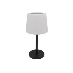 Image of Blooma Elgini Black & white Solar-powered LED External Table lamp