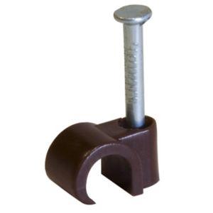 Image of CORElectric Brown 7mm Co-Axial Cable clips Pack of 20