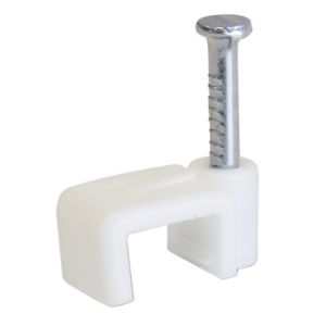 Image of CORElectric White 0.8mm Cable clips Pack of 20