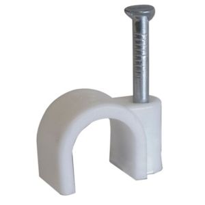 Image of CORElectric White Round 5mm Cable clips Pack of 100