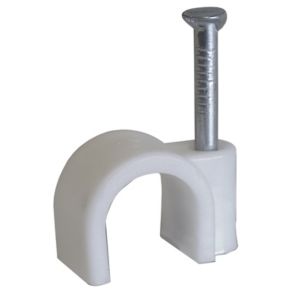 Image of CORElectric White Round 5mm Cable clips Pack of 20