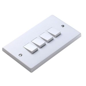 Image of Power Pro 10A 2 way White Quadruple Light Switch