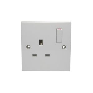 Image of Power Pro 13A White Single Switched Socket