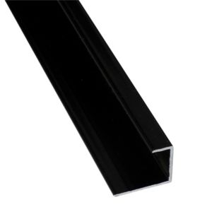 Image of Splashwall Black Panel end cap (L)2420mm
