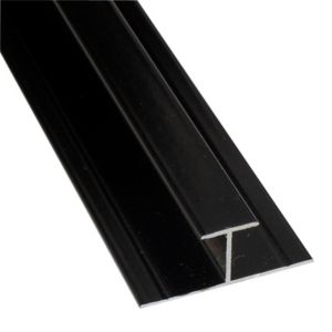 Image of Splashwall Black H-shaped Panel straight joint (L)2420mm