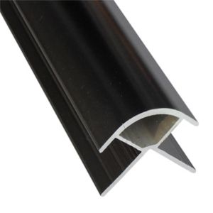 Image of Splashwall Black Panel external corner joint (L)2420mm