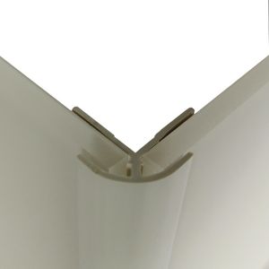 Image of Splashwall Ivory Straight Panel external corner joint (L)2440mm
