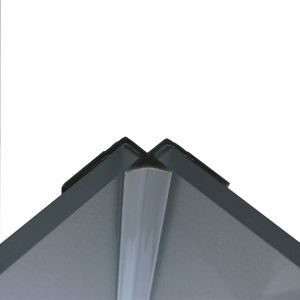 Image of Splashwall Silver effect Straight Panel internal corner joint (L)2440mm
