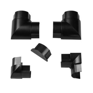 Image of D-Line Black 50mm Trunking accessory Pack of 5