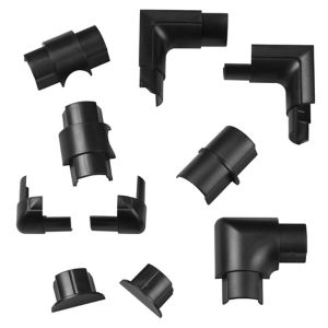 Image of D-Line Black 30mm Mini trunking accessory Pack of 10