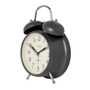 Image of Jones Twin bell Blizzard grey Alarm clock