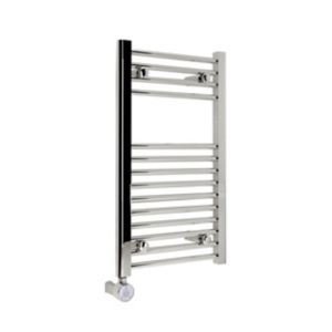 Image of Kudox 200W Electric Silver Towel warmer (H)700mm (W)400mm