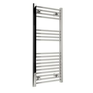 Image of Kudox 250W Electric Silver Towel warmer (H)1000mm (W)450mm