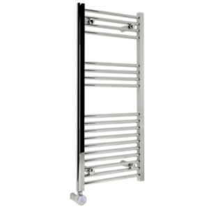 Image of Kudox 300W Electric Silver Towel warmer (H)1000mm (W)450mm