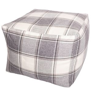 Image of Alderney Checked Bean bag cube Grey & lilac