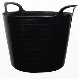 Image of Heavy duty Black 42L Plastic Stackable Tuff tub