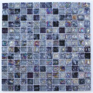 Image of Vodka Purple Glass & marble Mosaic tile (L)300mm (W)300mm