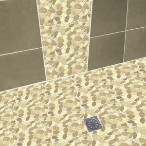 Image of Brighton White & purple Natural stone effect Stone Mosaic tile (L)300mm (W)300mm