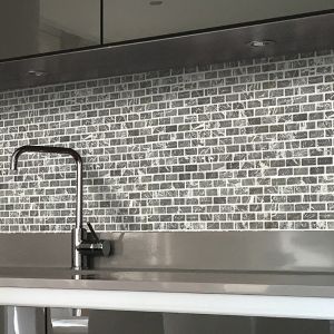Image of Grey Natural stone Mosaic tile sheets (L)305mm (W)305mm