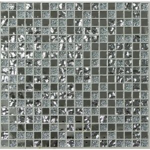 Image of Glamour Clear Glass & marble Mosaic tile (L)300mm (W)300mm