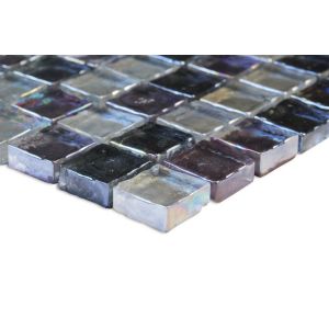Image of Vodka Purple Glass & marble Mosaic tile sheets (L)150mm (W)110mm