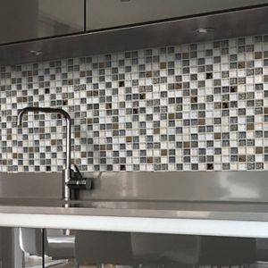 Image of Antwerp White Glass Mosaic tile sheets (L)300mm (W)300mm