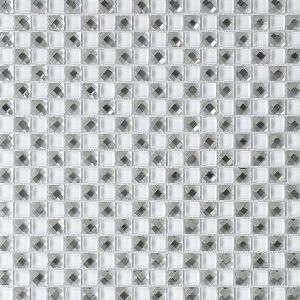 Image of Jewel White Glass Mosaic tile (L)300mm (W)300mm