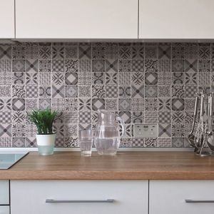 Image of 3D Spiro Black & white Marble Mosaic tile (L)300mm (W)300mm