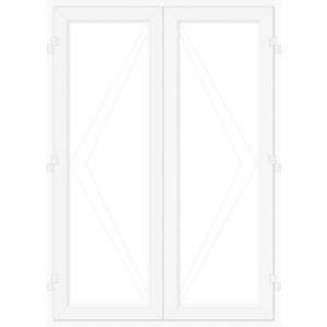 Image of Crystal 1 Lite Glazed White uPVC External French Door set (H)2090mm (W)1490mm