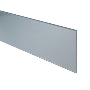 Image of 6mm Splashwall Silver Metallic effect Bevelled Glass Upstand (L)0.9m