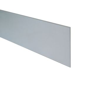 Image of 6mm Splashwall White Metallic effect Bevelled Glass Upstand (L)0.9m