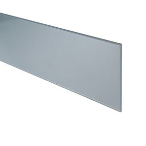 Image of 6mm Splashwall Silver Metallic effect Bevelled Glass Upstand (L)0.6m