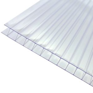 Image of Axiome Clear Polycarbonate Twinwall Roofing sheet (L)2m (W)690mm (T)10mm