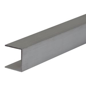 Image of Alukap XR Silver effect C Profile Capping strip (L)4m (W)32mm
