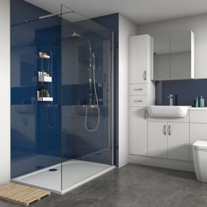 Image of Splashwall Royal Blue Gloss 2 sided shower wall kit